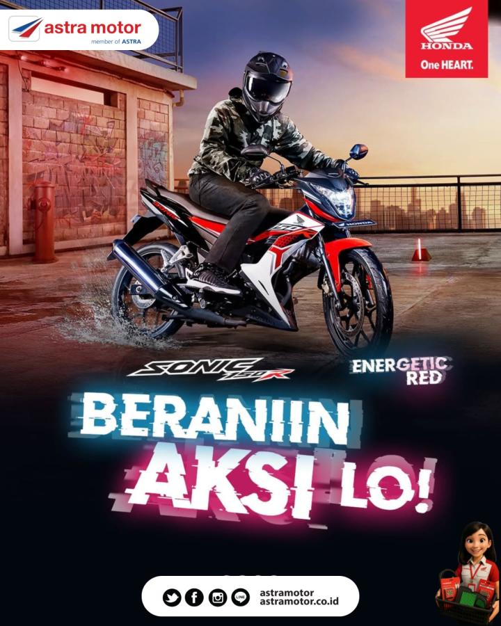 Pikat Generasi Eksis, Astra Motor Imam Bonjol Hadirkan Honda Sonic 150R dengan Tampilan "Energetic Red"
